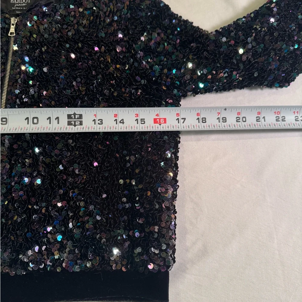 Bardot Girl's Nikki Sequined Sparkle Bomber Jacket Size 14 NWOT